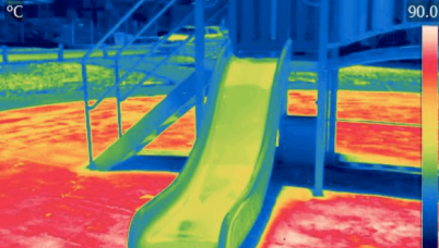 Thermal image of playground