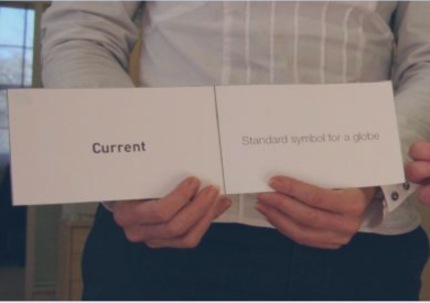 Students holding word loop cards