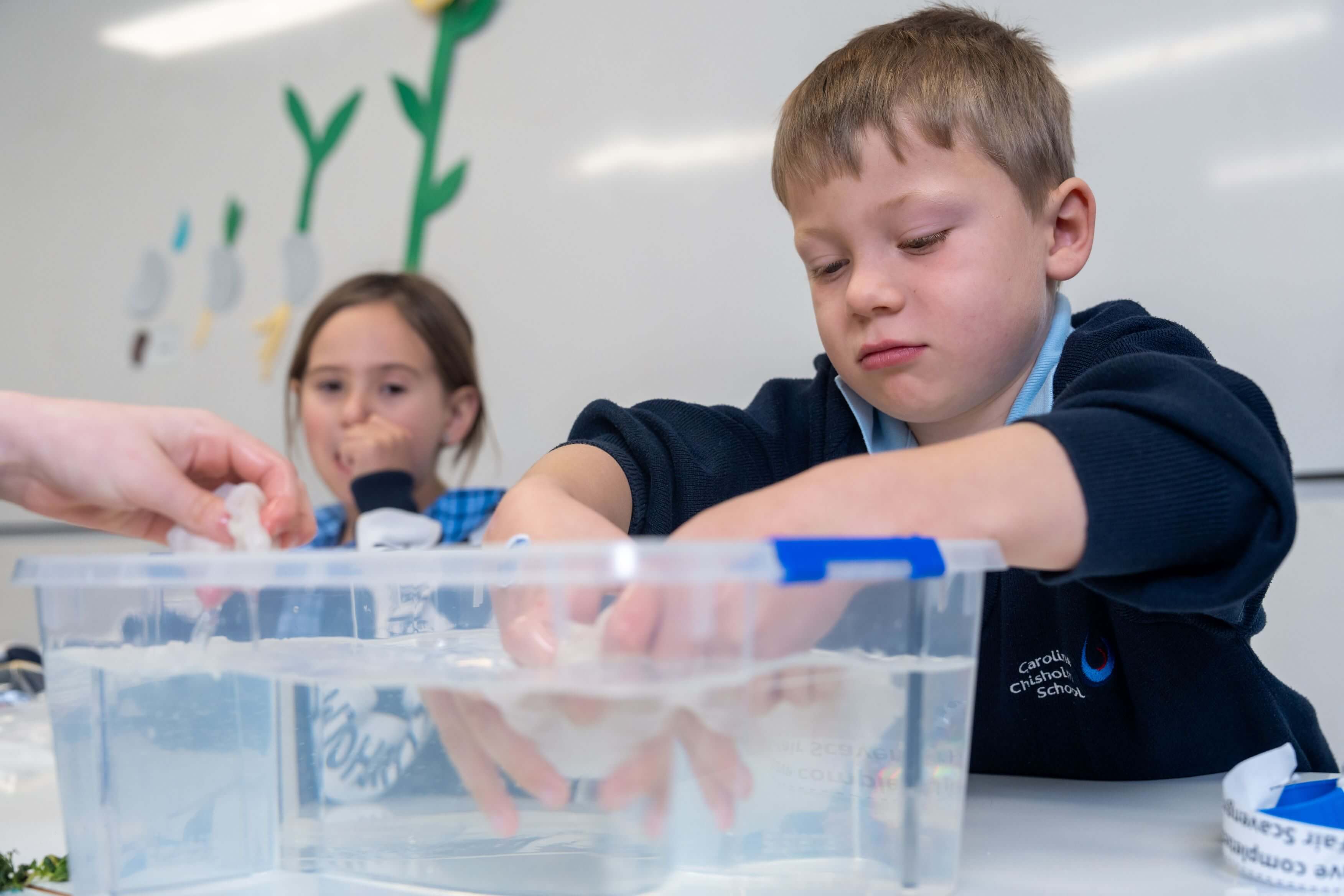 Students using water