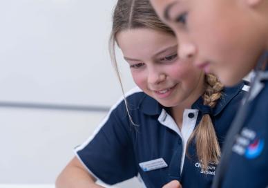 Students working together