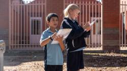 Students observing outside