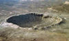 A crater formed by a meteorite